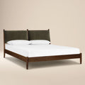 Struttura letto Truro con testiera in tessuto a cuscini | Verde Lume | Queen