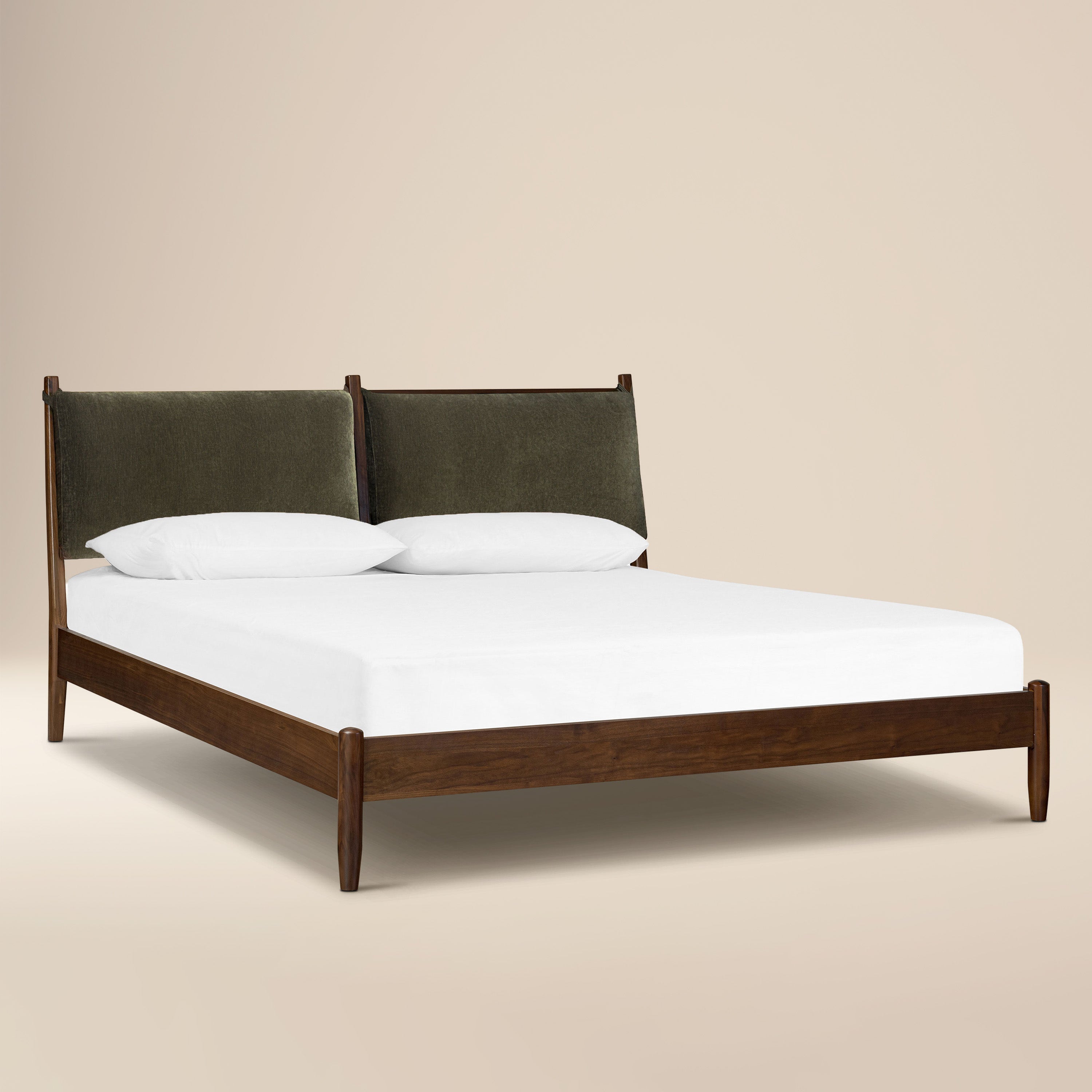 Set di cuscini testiera letto in tessuto Truro | Verde Lume | Queen