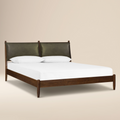 Letto Truro con Cuscini in Pelle | Verde Olivina | King