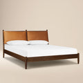 Letto Truro con cuscini in pelle | Tan Cognac | King