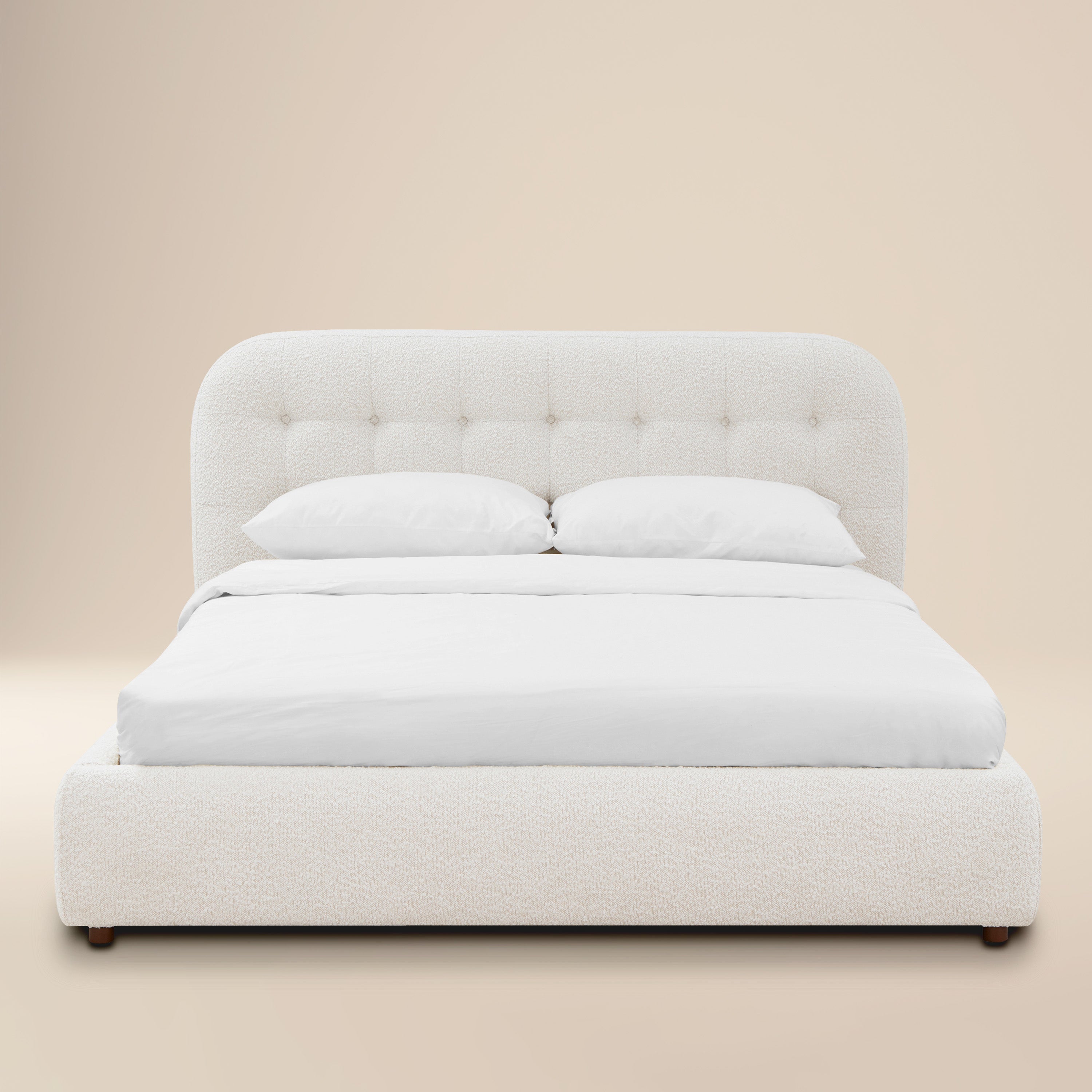 Letto Ares | Bouclé Bianco Schiuma | King