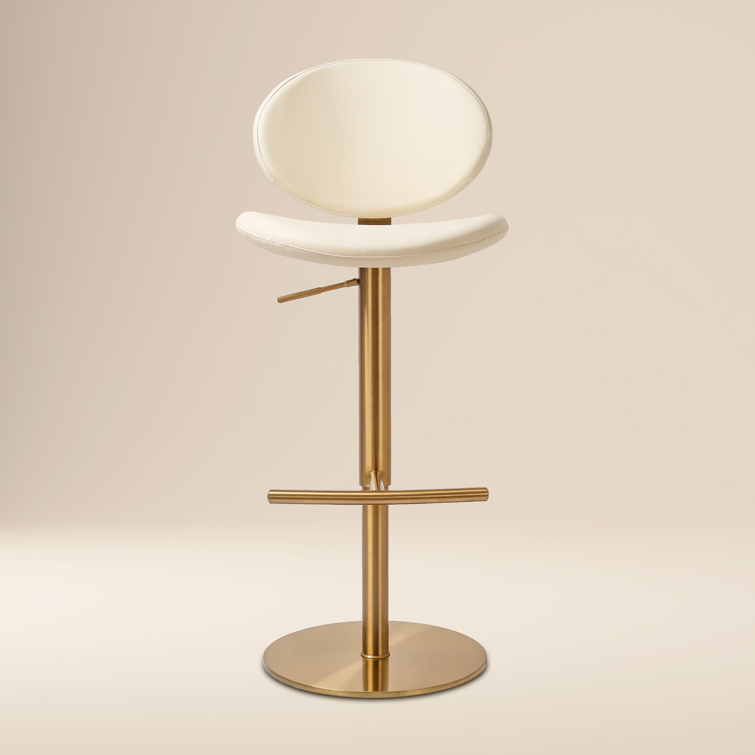 Sgabello Girevole Regolabile Cavo | Bianco Sporco