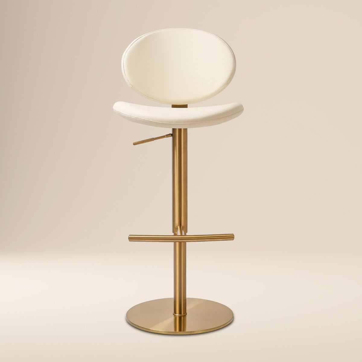 Sgabello Girevole Regolabile Cavo | Bianco Sporco