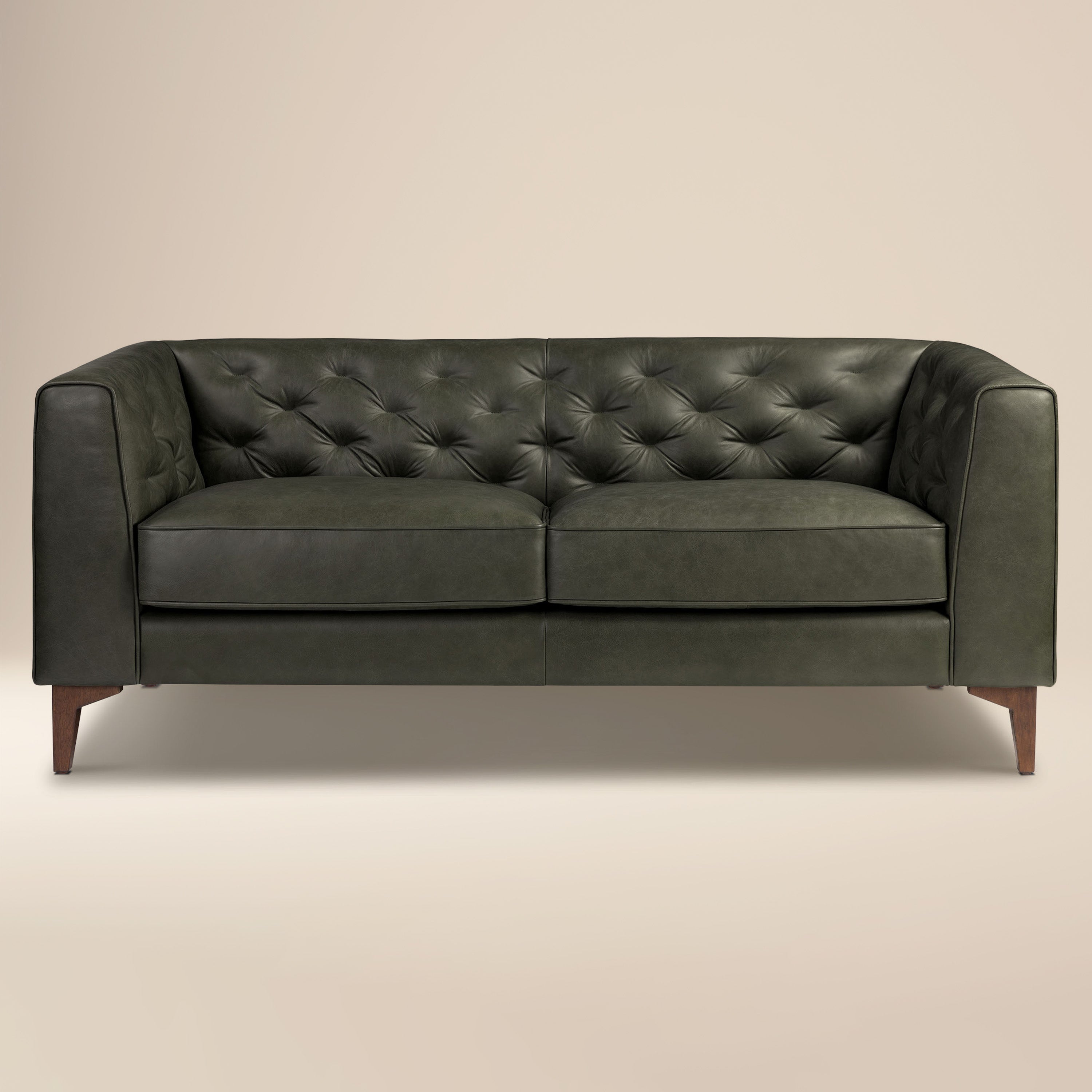 Divano Appartamento in Pelle Essex 74 | Verde Olivina