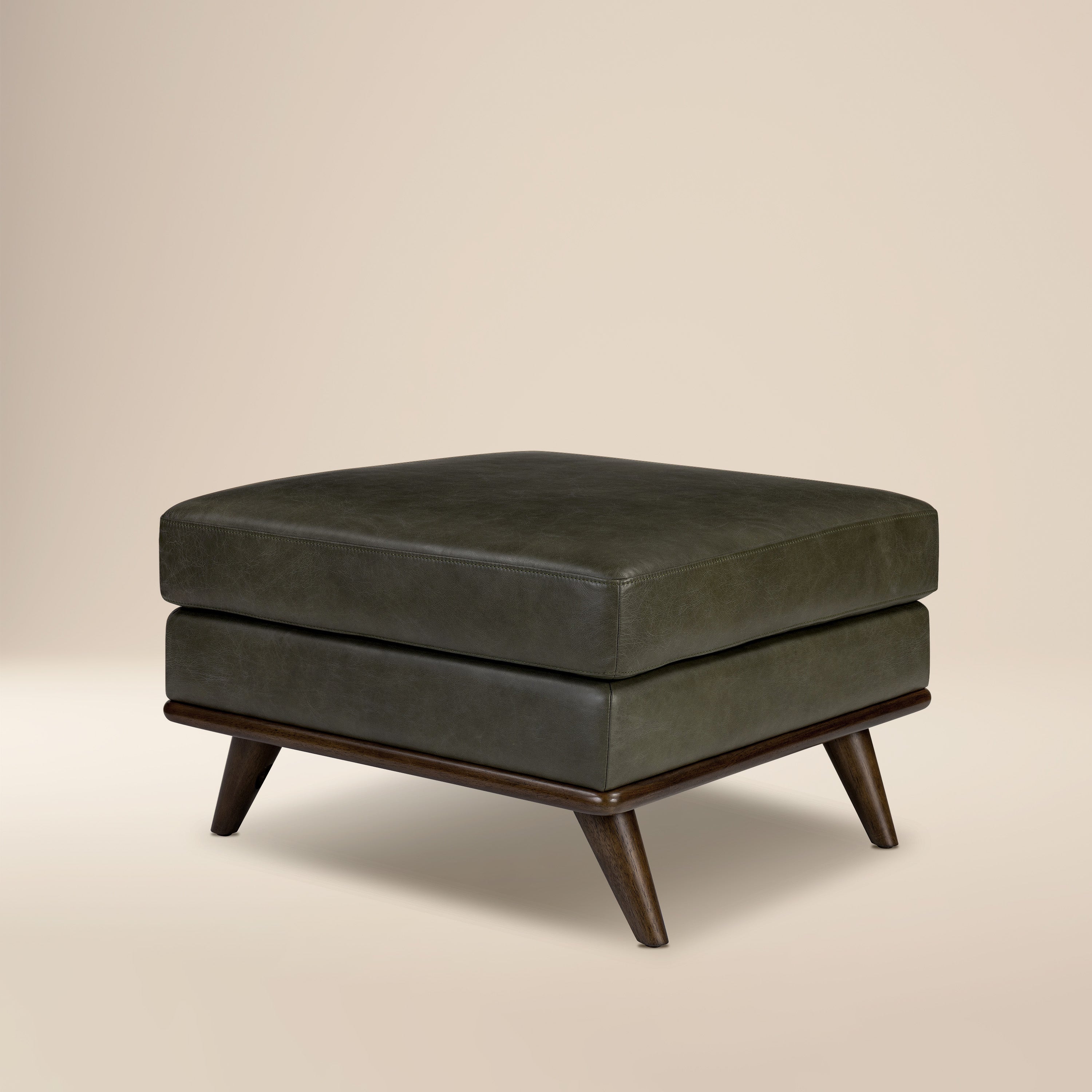 Nolita Pouf in Pelle | Verde Olivina