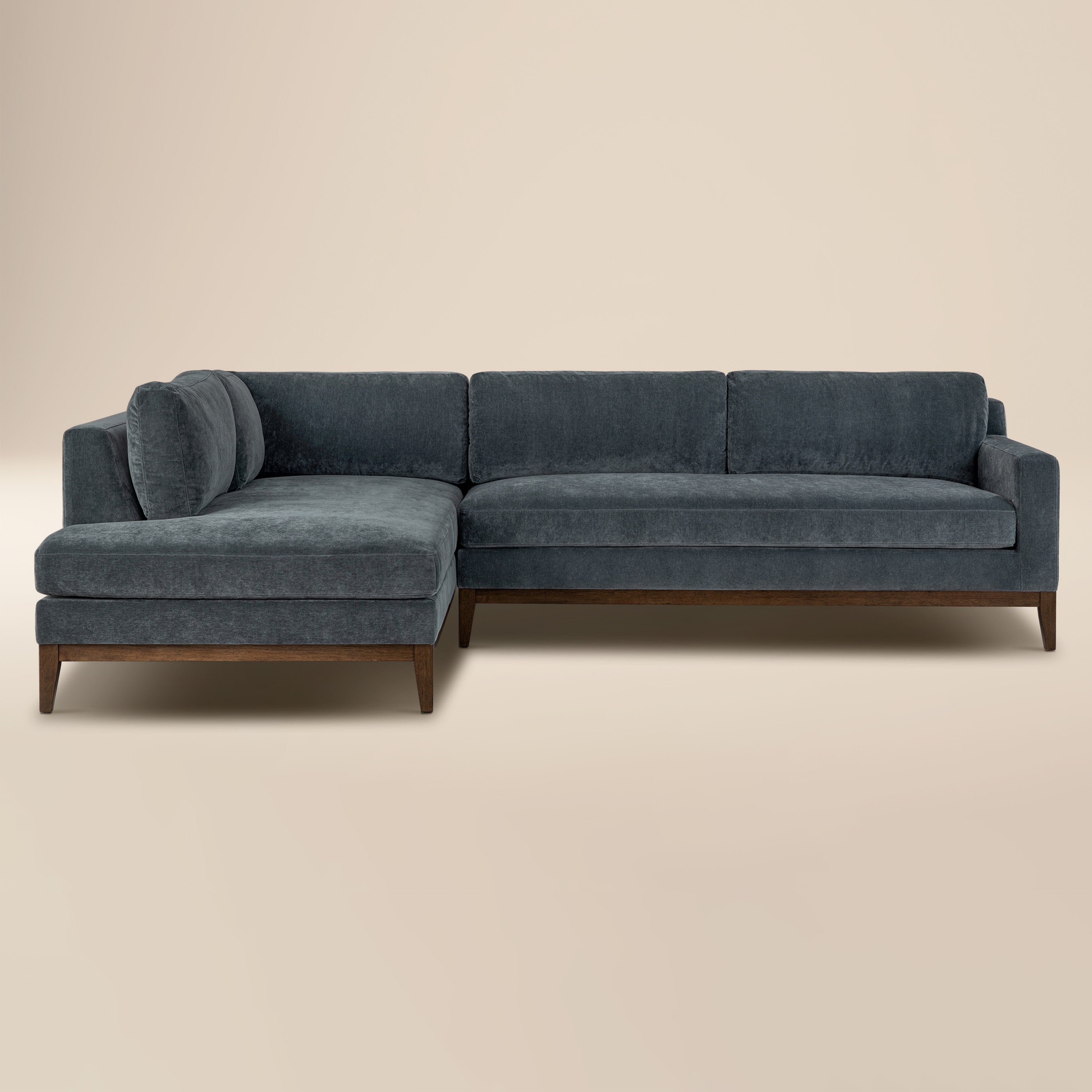 Divano componibile con chaise longue a sinistra Zyon 115 | Blu boreale