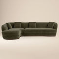 Divano componibile Arles 126 con chaise longue orientata a sinistra | Verde Lume