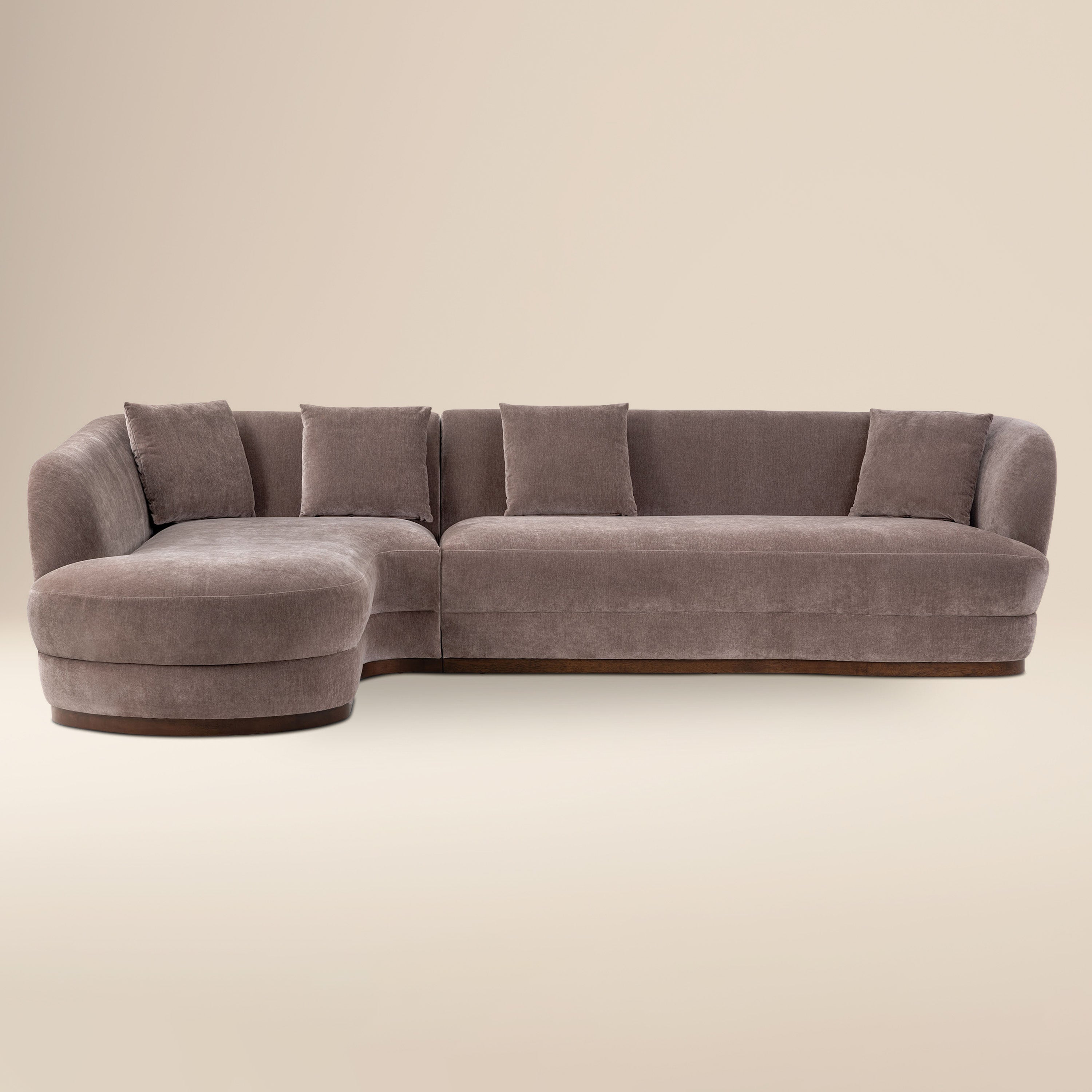Divano sezionale Arles 126 con chaise longue a sinistra | Marrone salice