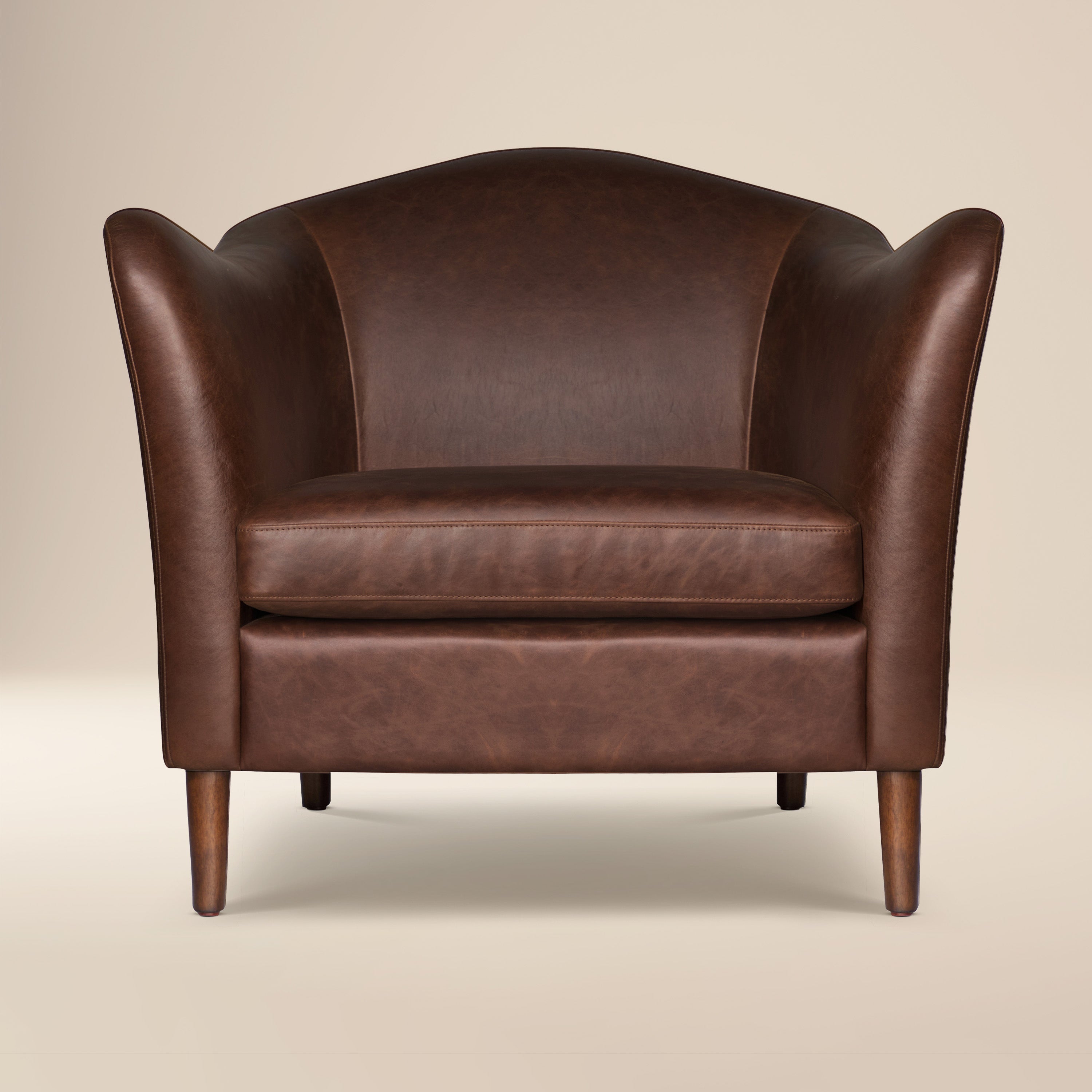 Poltrona in pelle Carmel | Marrone cioccolato