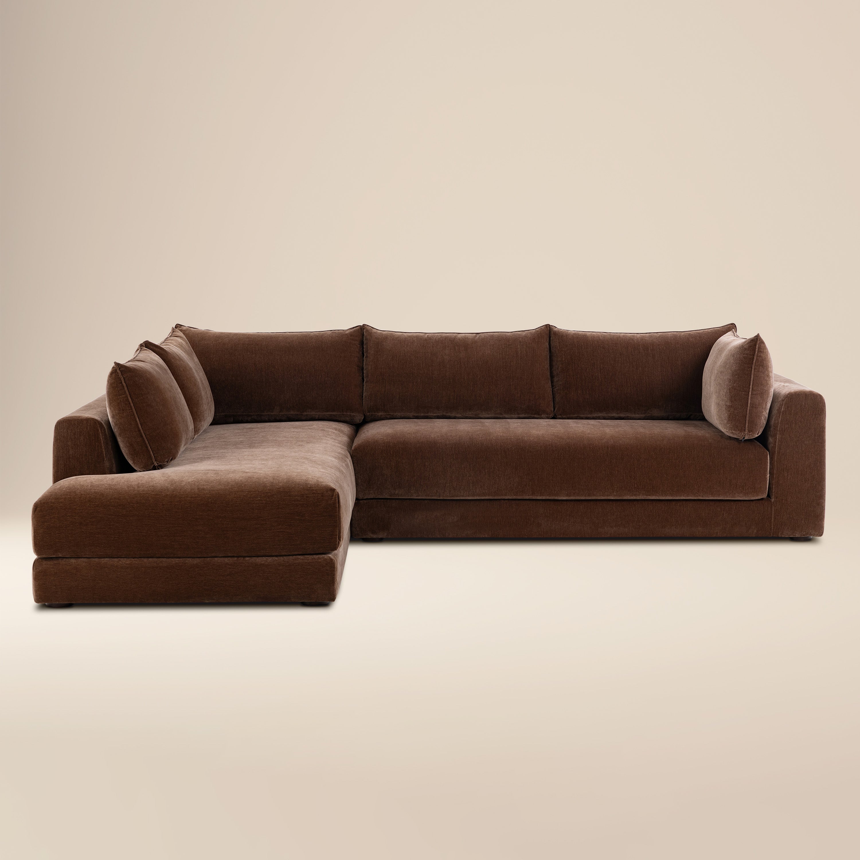 Divano angolare Marcel con chaise longue a sinistra | Bronzer Brown