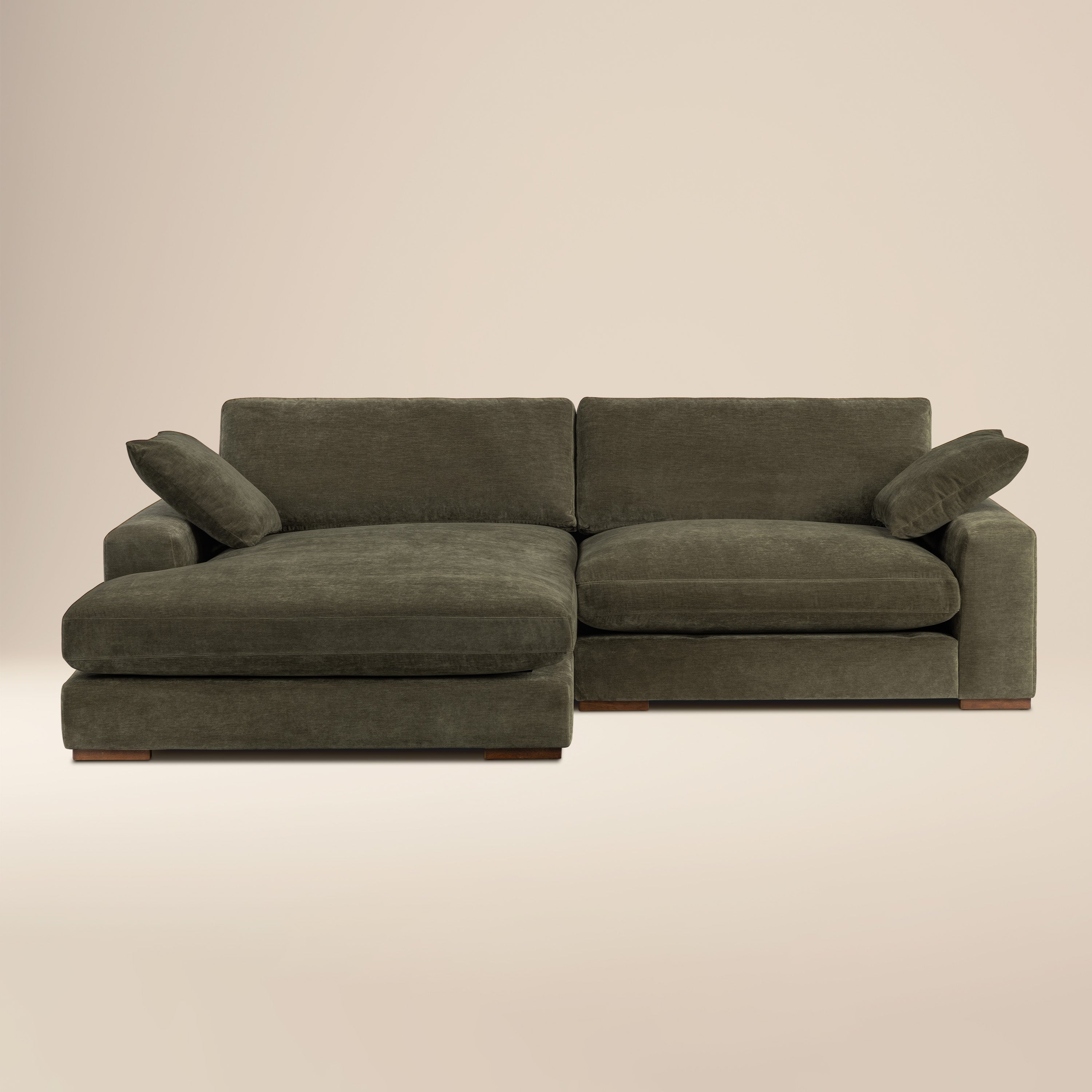 Divano componibile Louvo 106 reversibile extra largo con chaise longue | Verde Lume