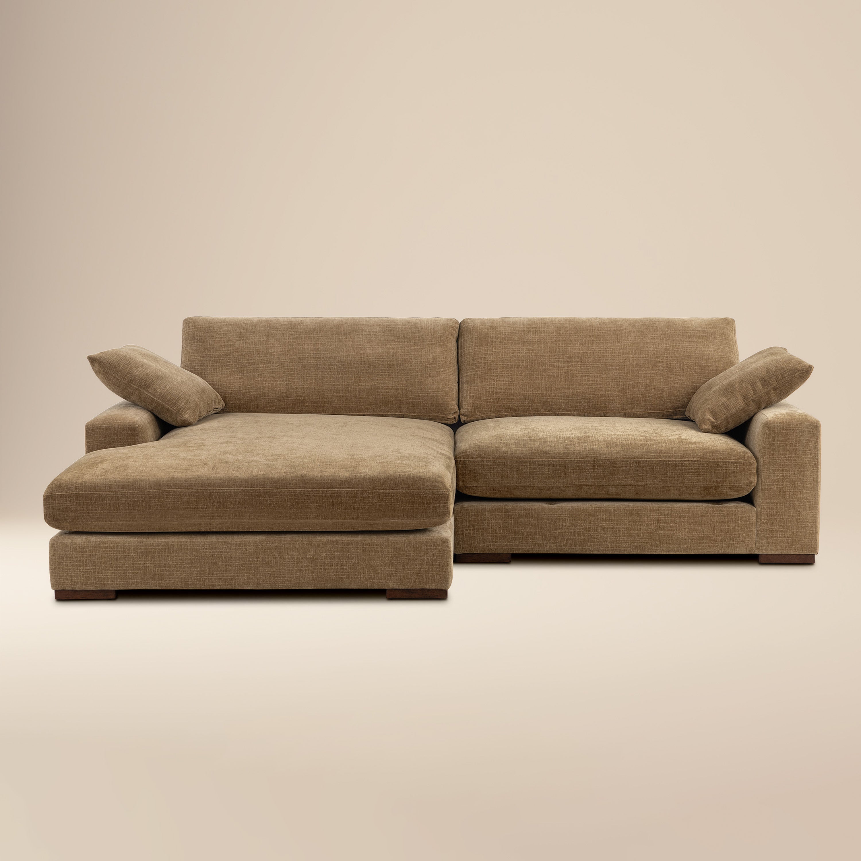 Divano componibile Louvo 106 extra-large con chaise longue reversibile | Marrone Tawny