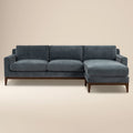 Divano Sezionale Zyon 105.5 con Chaise Reversibile | Blu Boreale