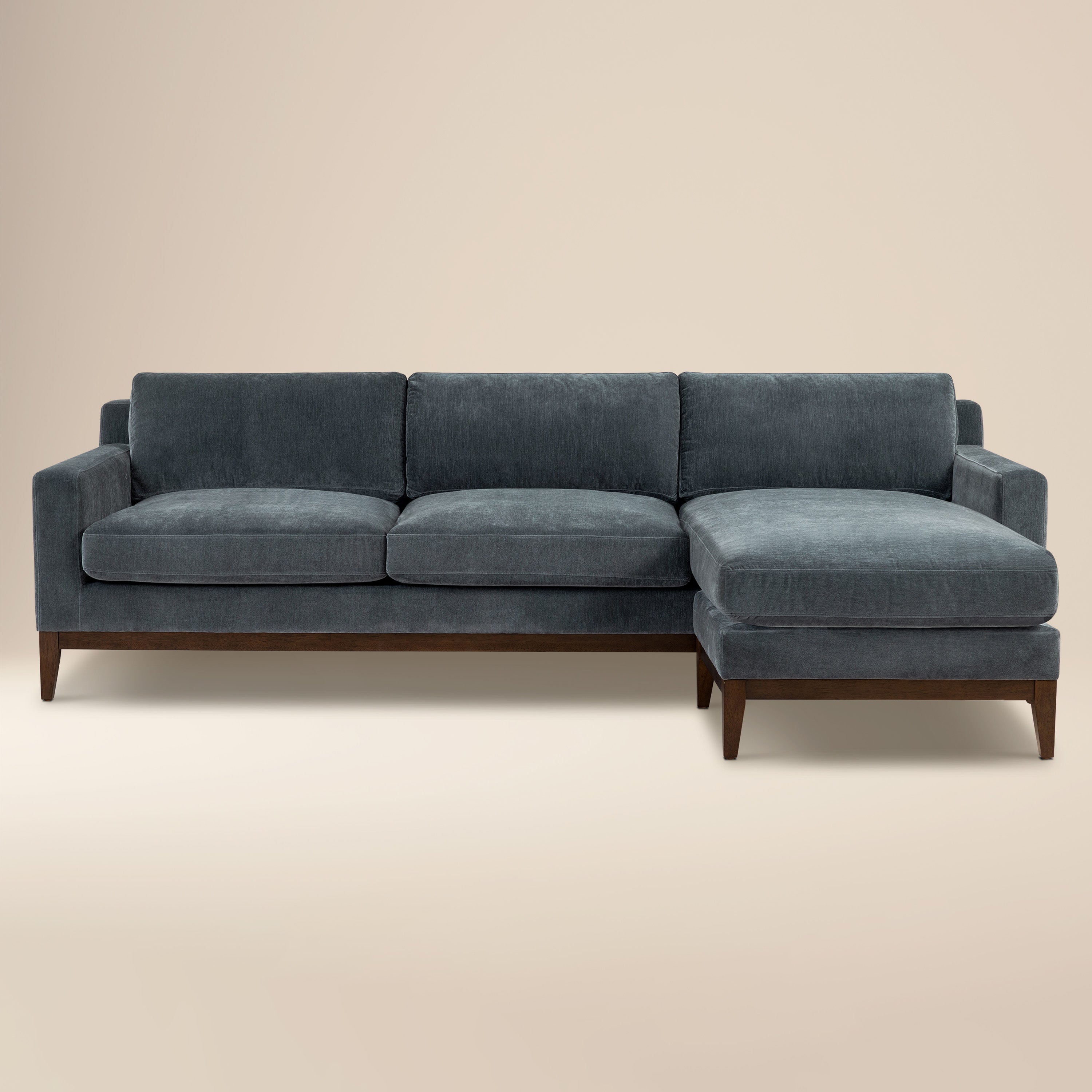 Divano Sezionale Zyon 105.5 con Chaise Reversibile | Blu Boreale