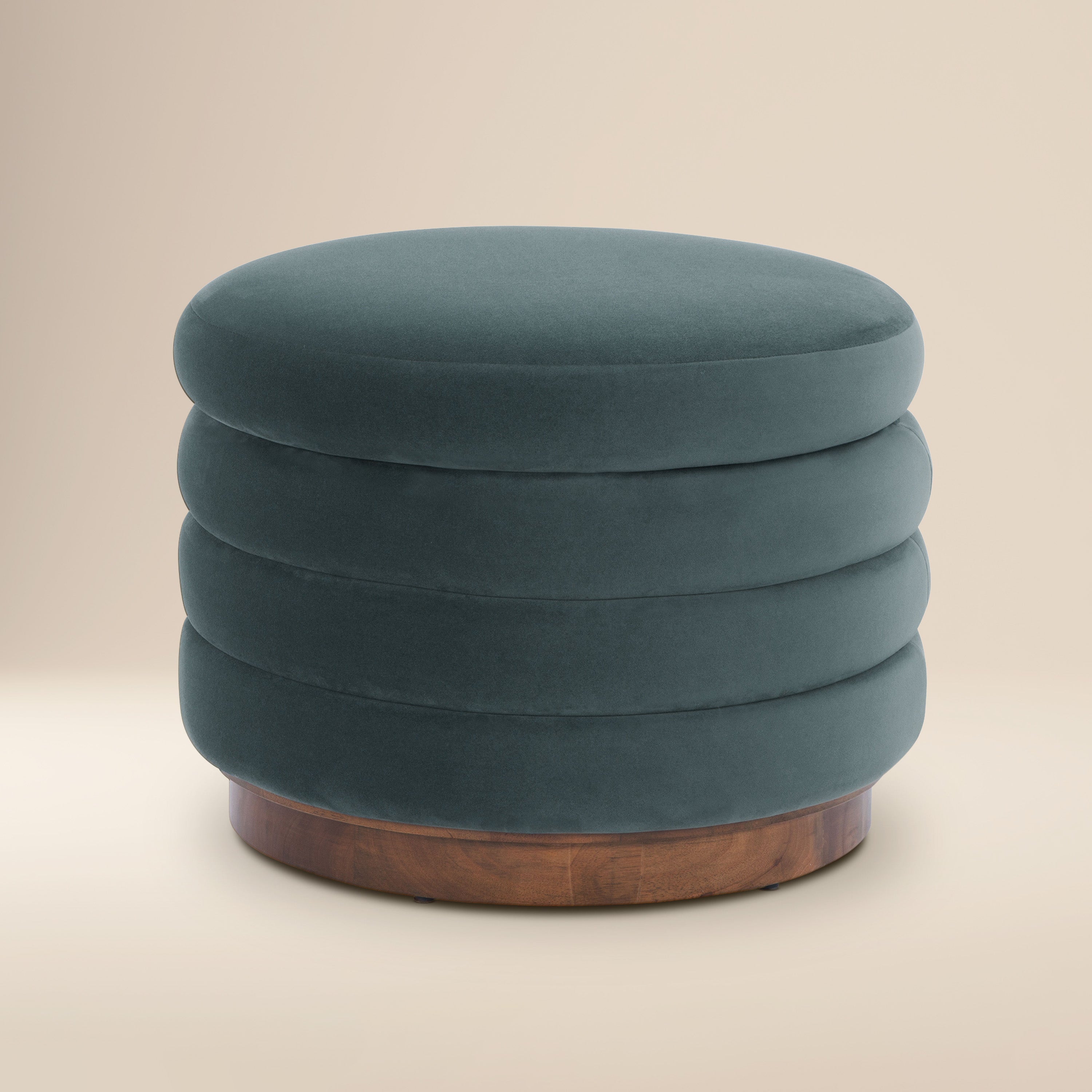 Pouf contenitore Paros | Verde acqua scuro