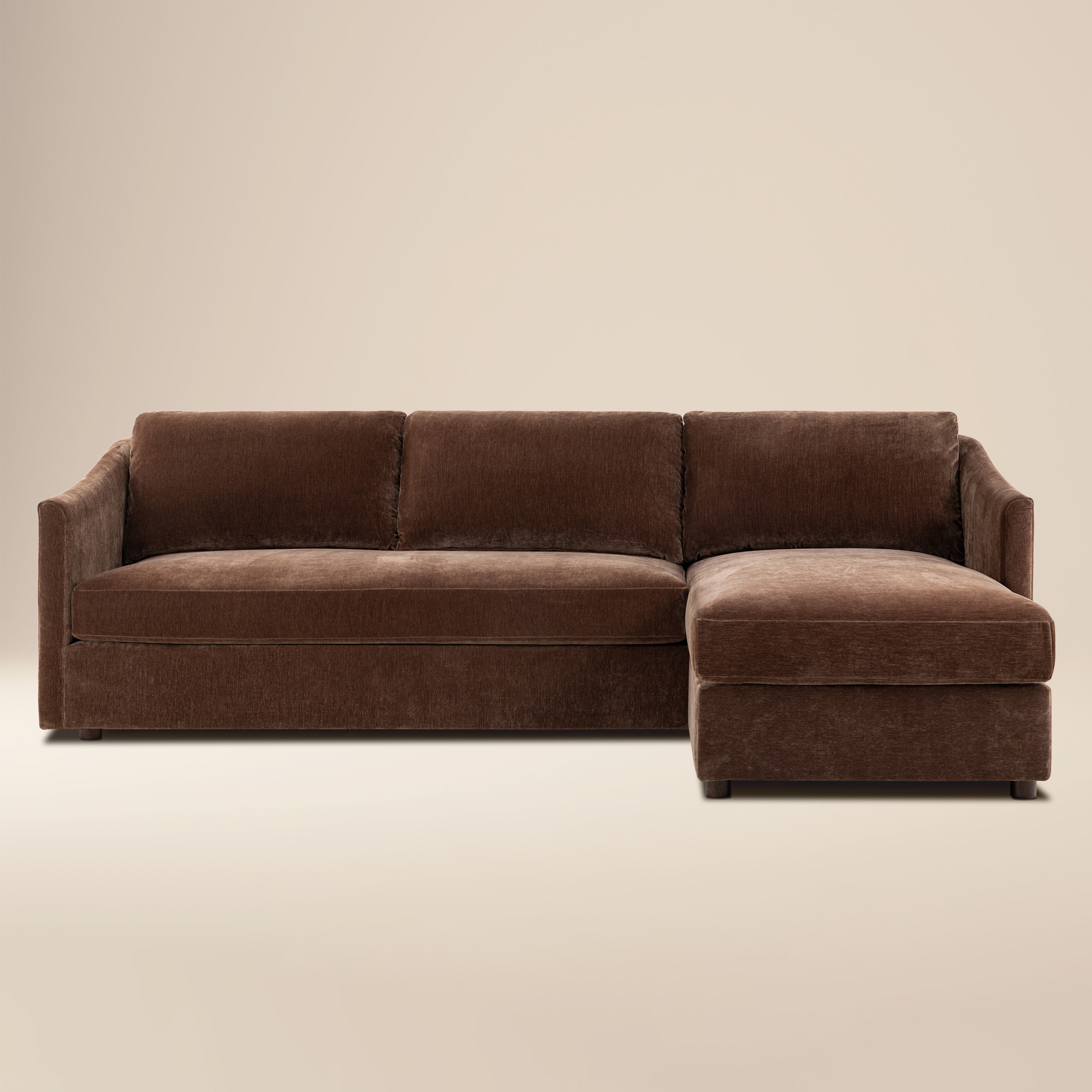 Divano componibile reversibile con chaise longue Nervan 105,5 | Bronzo Marrone