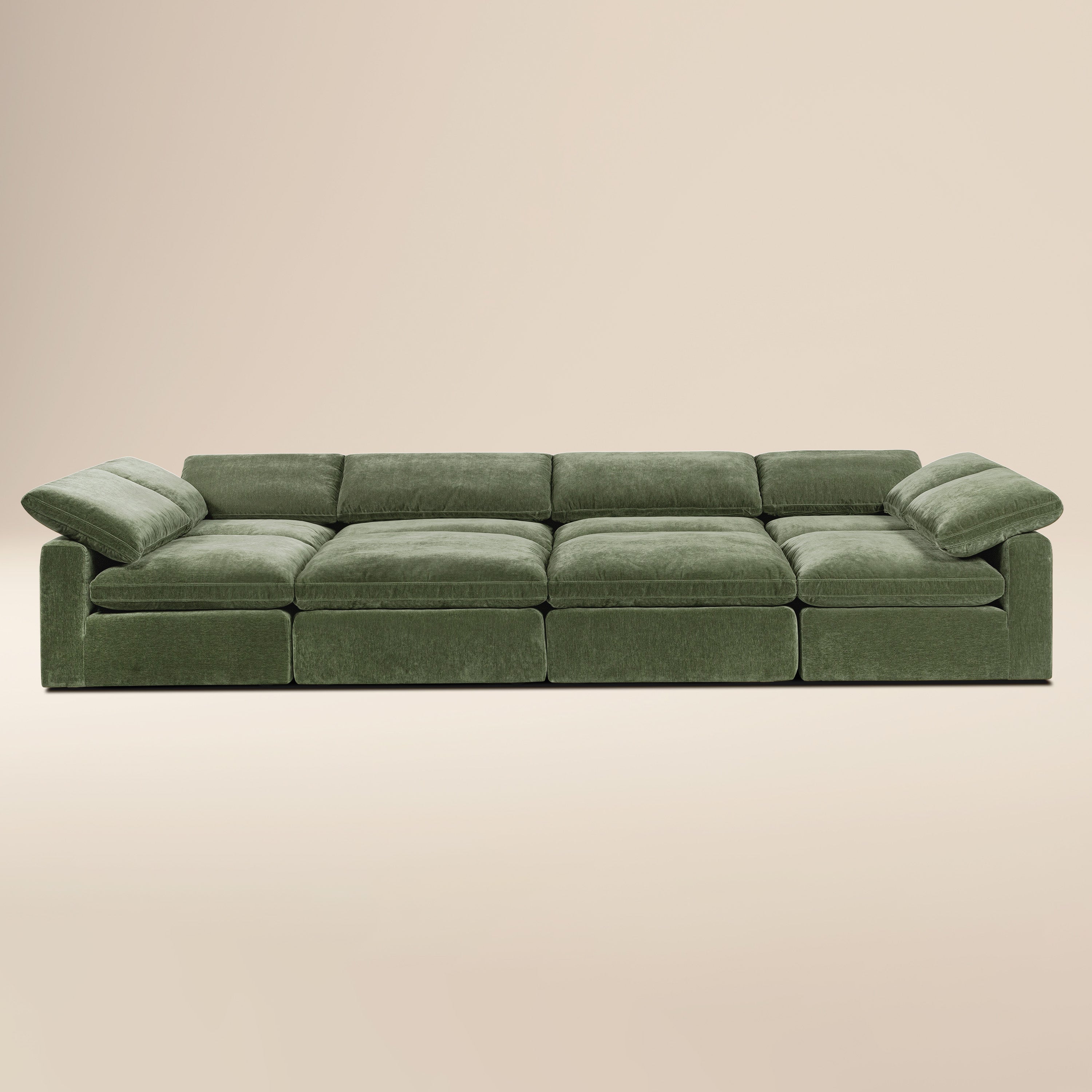 Divano componibile a 8 posti Aspen Master Pit-Sectional | Verde Sagano