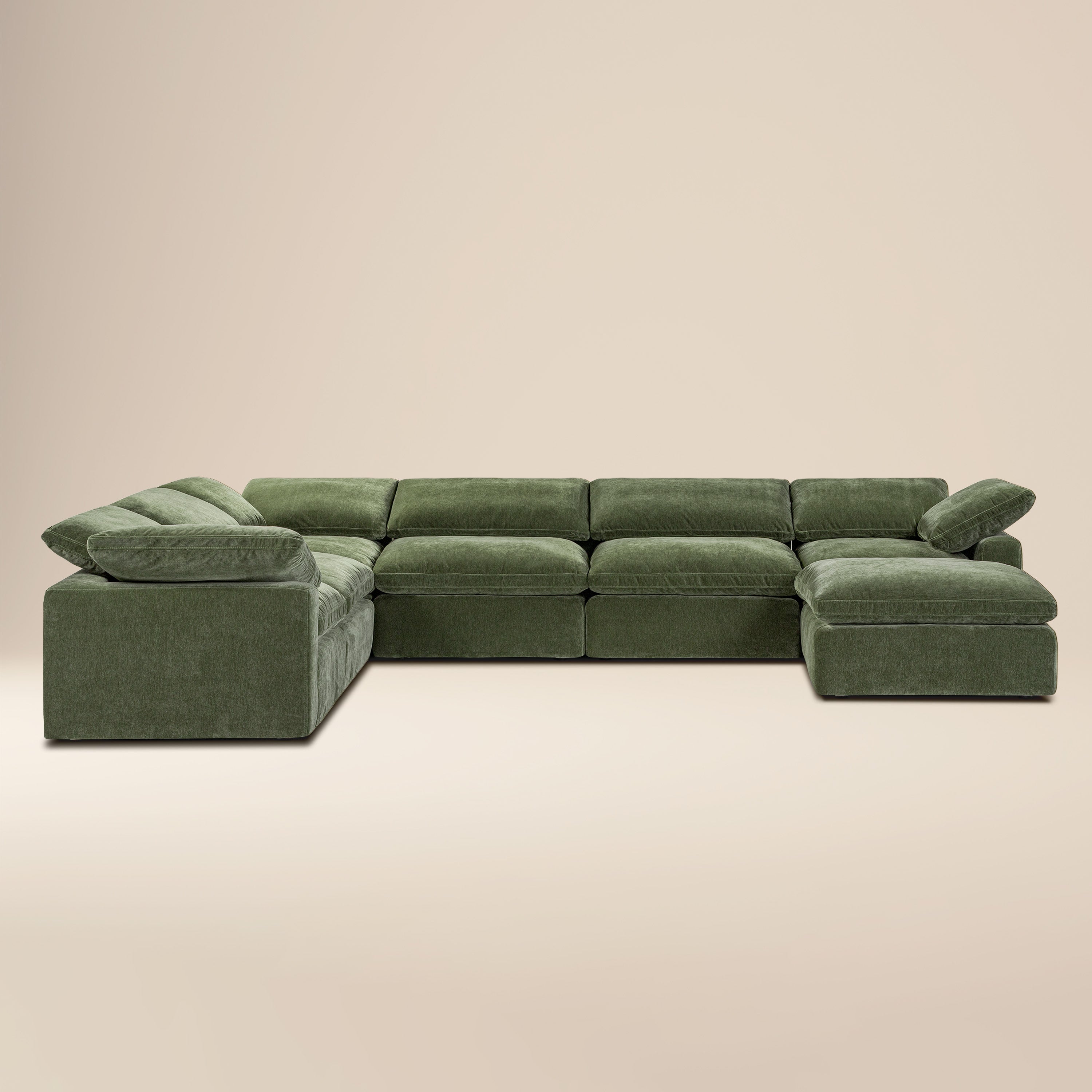 Divano componibile a 7 posti Aspen | Verde Sagano