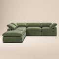 Divano componibile Sagano Green Aspen a 5 posti con chaise longue
