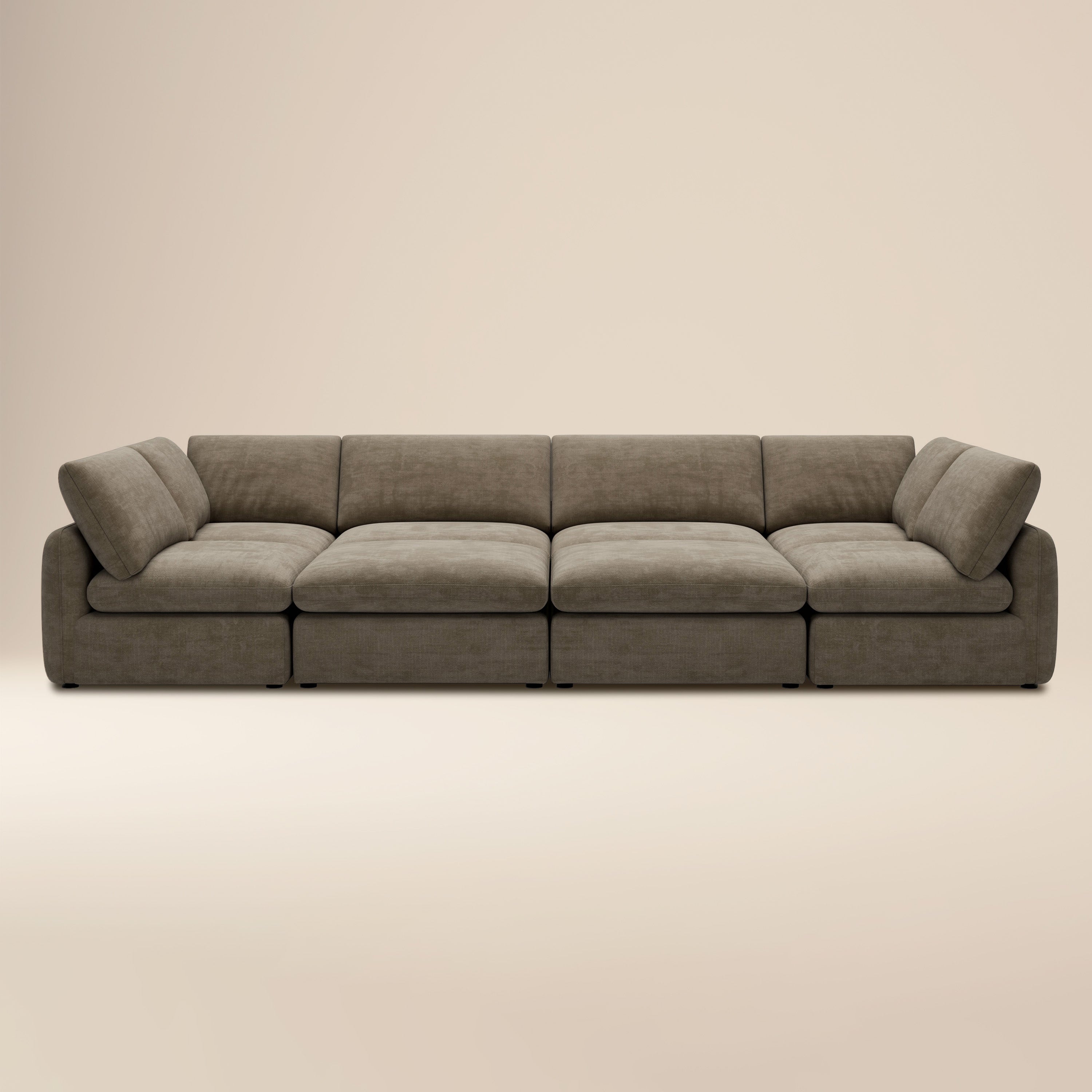 Divano componibile a otto posti Tonga Modular Pit Lounge | Marrone Chiodi di Garofano