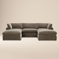 Divano componibile a U a 5 posti Tonga con doppia chaise longue | Marrone chiodi di garofano