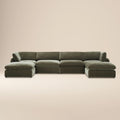 Divano componibile a 6 posti Tonga a U con doppia chaise longue | Verde Lume
