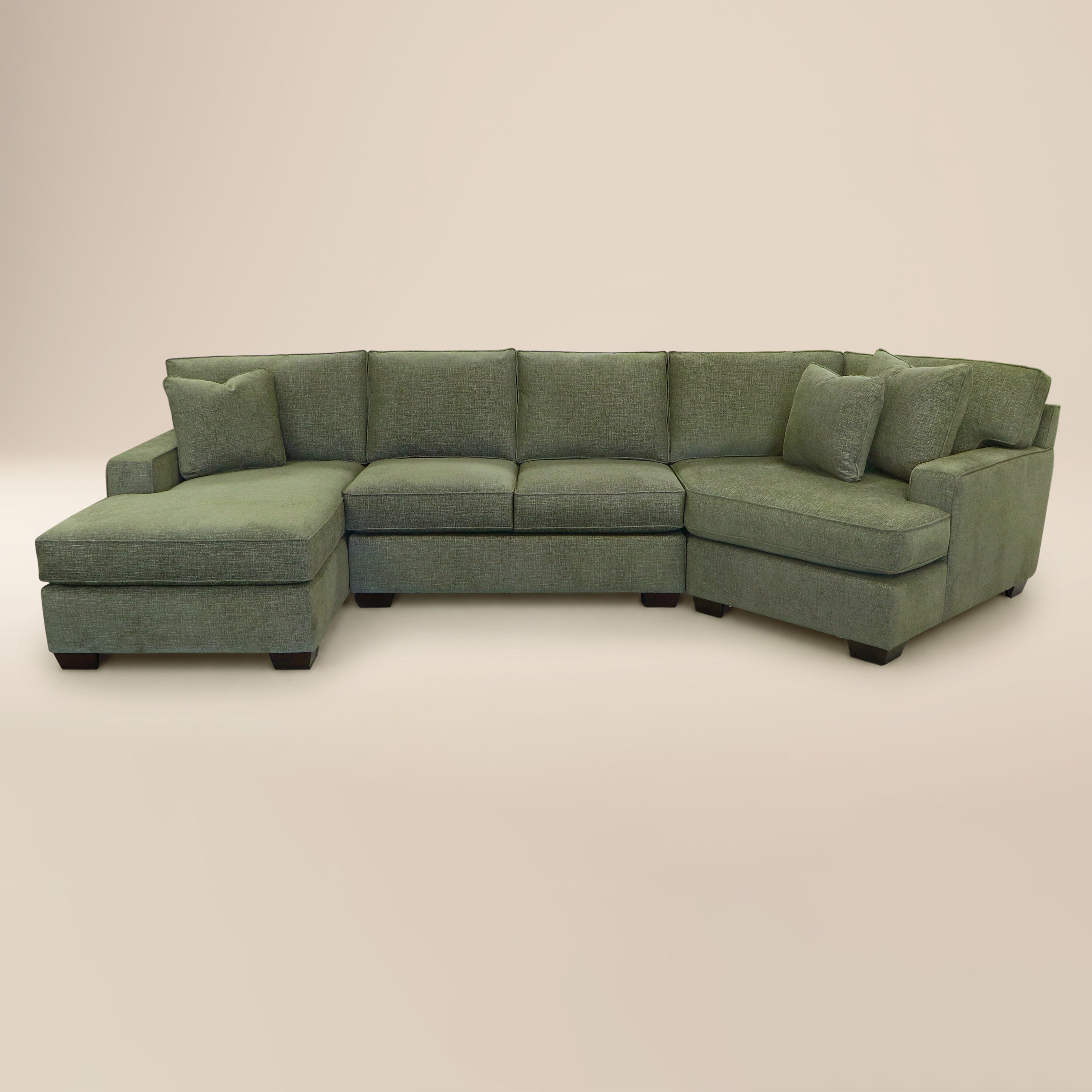 Divano componibile Tamar 150 con chaise longue a sinistra | Verde Aurora