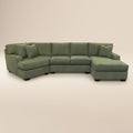 Divano sezionale Tamar 150 con chaise longue destra Cuddle | Verde Aurora