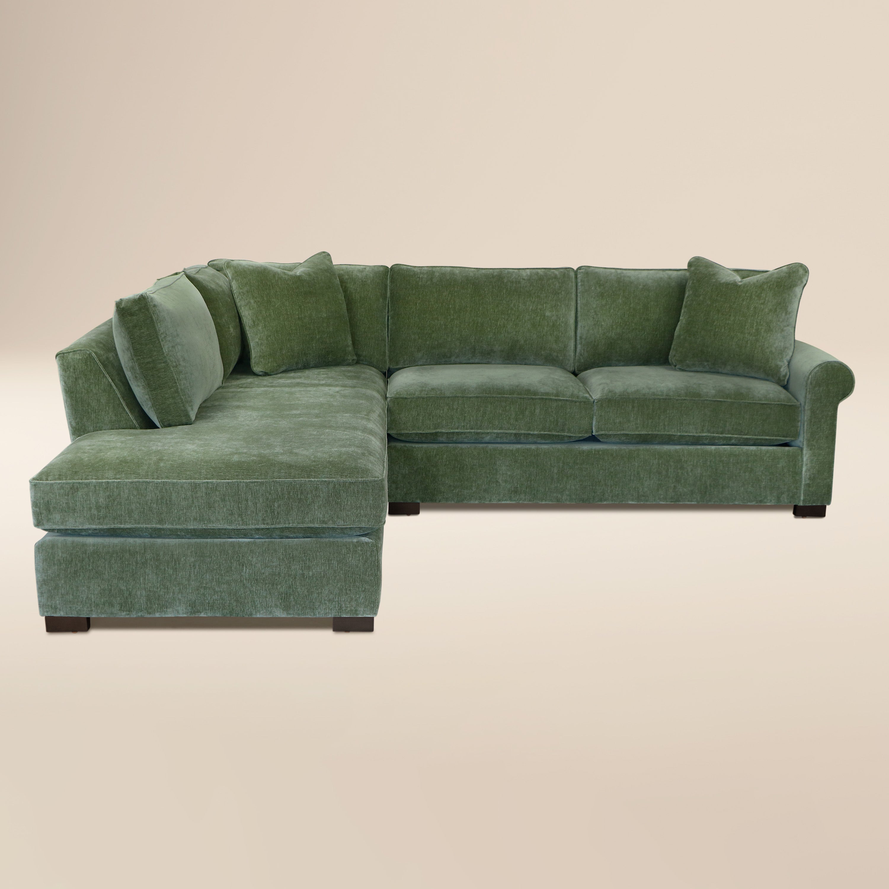 Berkley 113,5 Sezionale divano a L Bumper sinistra | Verde Celest