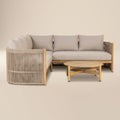 Set angolare da esterno Gomera con tavolino da caffè | Beige naturale