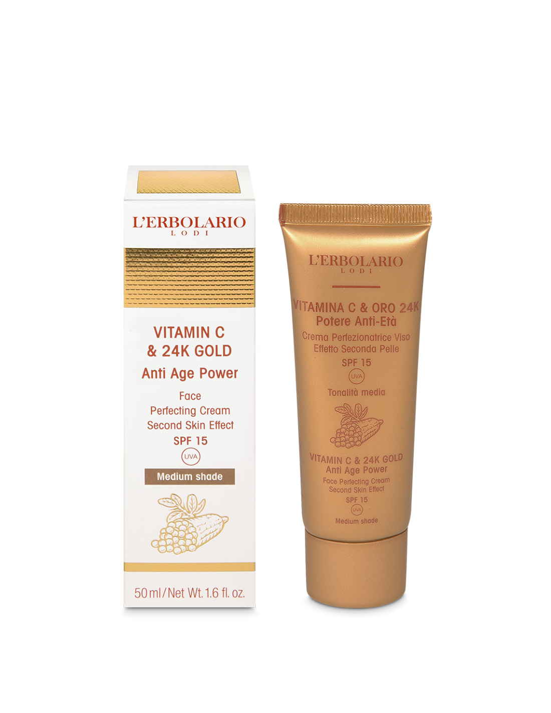 Vitamina C & Oro 24K Crème visage - teinte moyenne